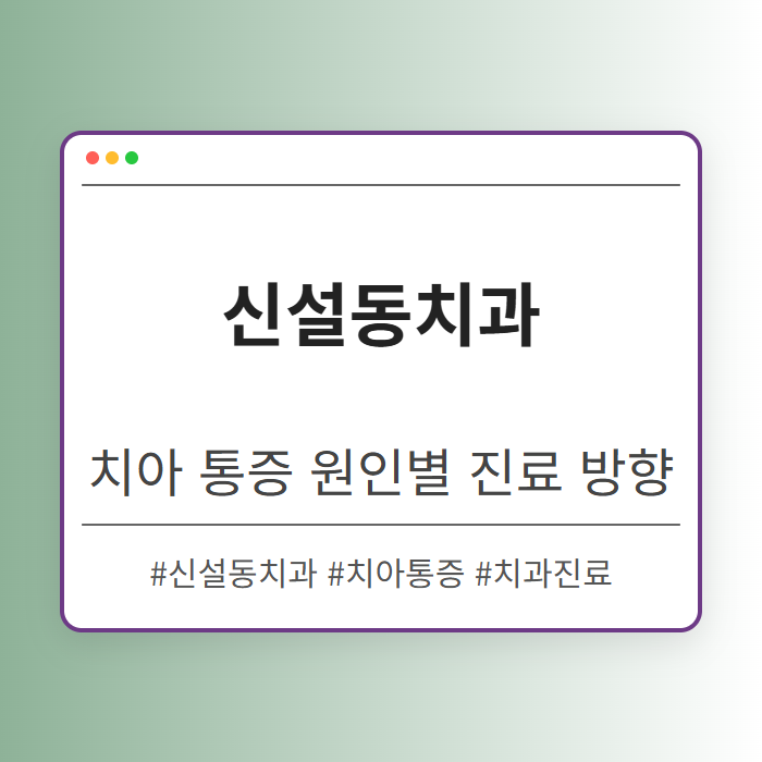 신설동치과 치아 통증 원인별 진료 방향